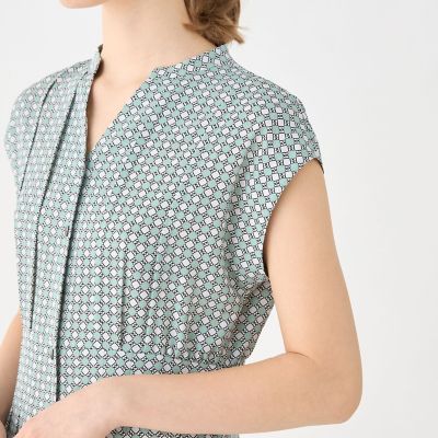 ＢＢダイアゴナルプリント　ウエストタックフレアワンピース