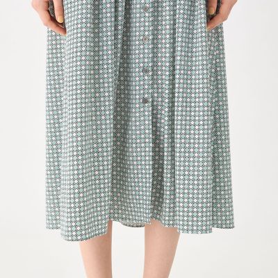 ＢＢダイアゴナルプリント　ウエストタックフレアワンピース