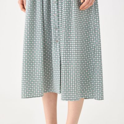 ＢＢダイアゴナルプリント　ウエストタックフレアワンピース