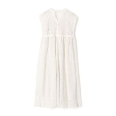 ＜maison TOMORROWLAND＞コラベルレース　スキッパーカラーワンピース
