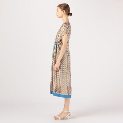 コルチカムプリント　カシュクールワンピース