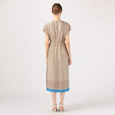 コルチカムプリント　カシュクールワンピース