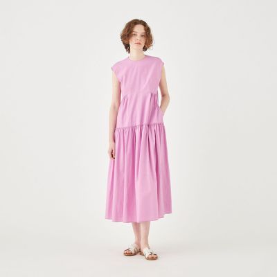 BALLSEY リネンコットンムーブ フレンチスリーブティアードワンピース 34 新品 Ballsey リネンコットンムーブ フレンチスリーブティアード