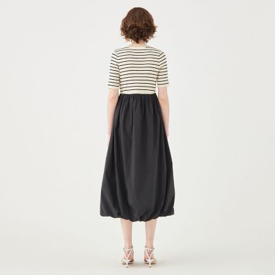 マテリアルコンビ ハーフスリーブワンピース | maison