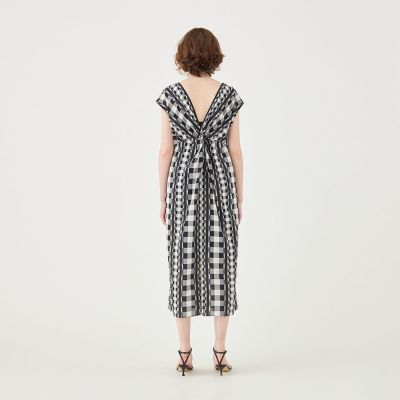 フリンジギンガムチェック バックツイストワンピース | maison