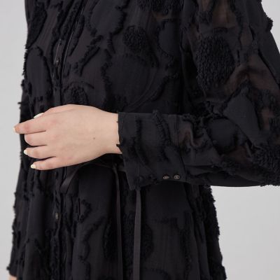 フラッフィージャカード ロングシャツワンピース | maison