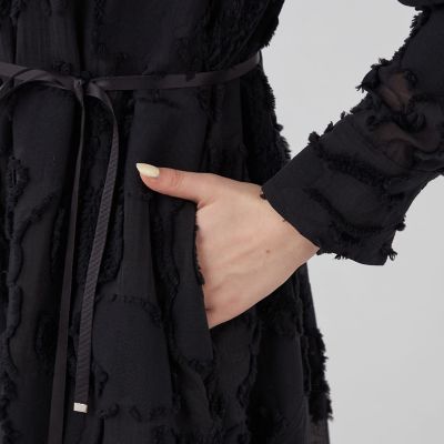 ✩新品未使用✩TOMORROWLANDフラッフィーふジャカードシャツワンピース♡ フラッフィージャカード ロングシャツワンピース | maison