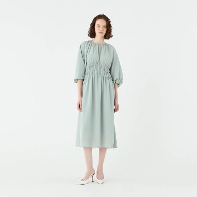 ◆Mullang ミュラーシャーリングワンピース EMB shirakawago セナカシャーリングワンピース | marble SUD