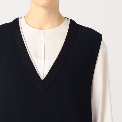 ニットコンビダブルクロス パッチポケットワンピース | maison