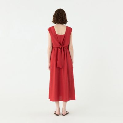 【予約商品７月中旬以降順次お届け】ライトクリアスラブ　バックリボンワンピース