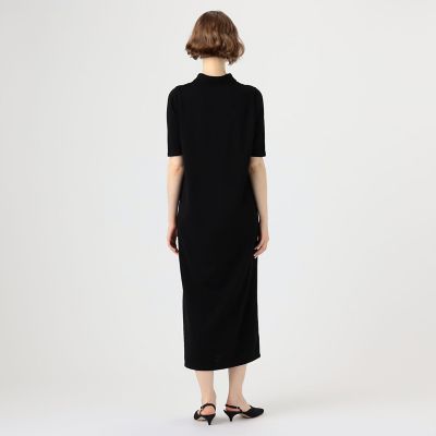 ウールポリエステルパールコンビ ポロロングワンピース | maison