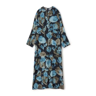 ＜maison TOMORROWLAND＞ミラージュフルールプリント　バックタックワンピース