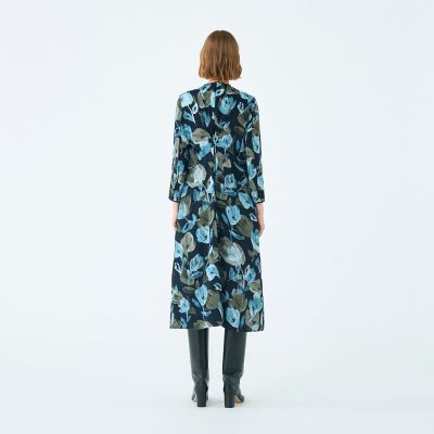 ミラージュフルールプリント バックタックワンピース | maison