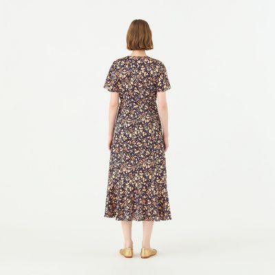 フィールドフラワープリント　カシュクールワンピース