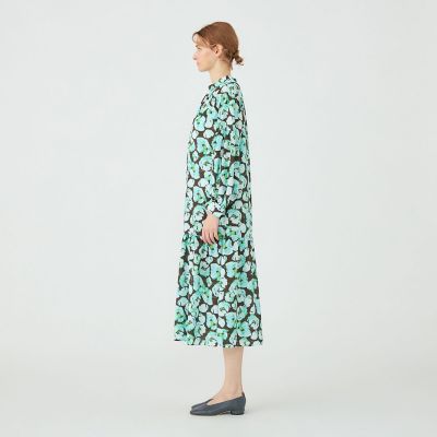 フェザリーフラワープリント ティアードワンピース | maison