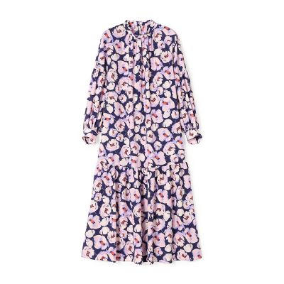 フェザリーフラワープリント ティアードワンピース | maison