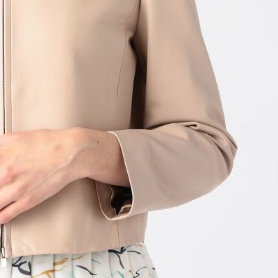 送料無料】ラムレザー ジップアップブルゾン | maison
