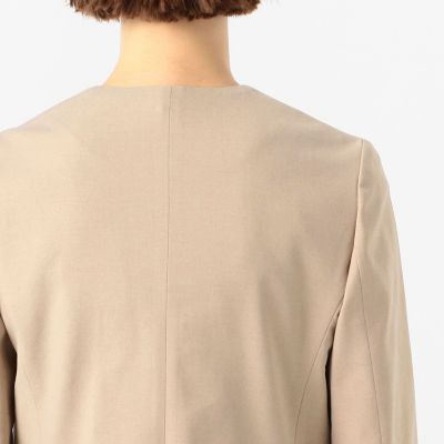美品＊ リネン　TOMORROWLANDノーカラージャケット　ストレッチ コットンリネンストレッチ ノーカラージャケット | maison