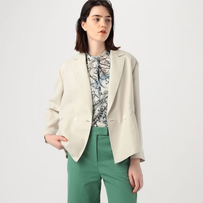 【新品】トゥモローランド・ライトカルゼ ダブルブレストジャケット ライトカルゼ ダブルブレストジャケット | maison TOMORROWLAND