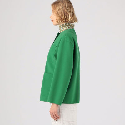 ニードルジャージー ノーカラージャケット | maison TOMORROWLAND