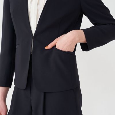 コンフォートストレッチツイル　ノーカラージャケット