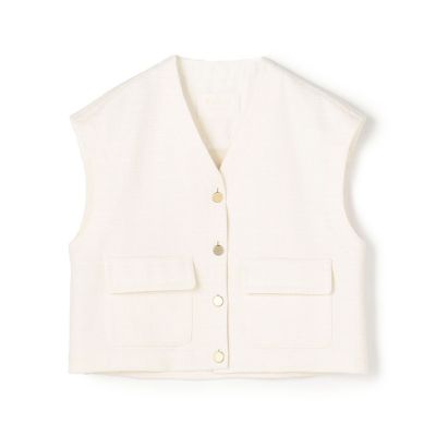 ＜maison TOMORROWLAND＞クリアコットンブレンドツイード　Ｖネックジレ