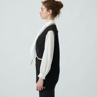 ニットコンビツイード Vネックジレ