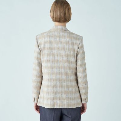 【美品】セオリー ツイードジャケット ダブルブレスト　ロングコート　22AW 骨格ストレートダブルブレストロングコート コート|骨格