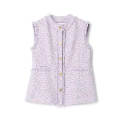 ＜maison TOMORROWLAND＞シークインツイード　クルーネックジレ