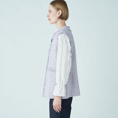 シークインツイード クルーネックジレ | maison TOMORROWLAND/メゾン