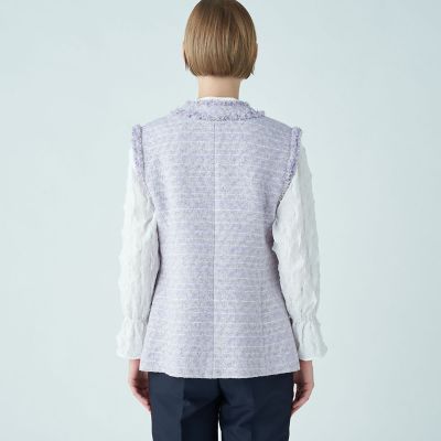 シークインツイード クルーネックジレ | maison TOMORROWLAND/メゾン