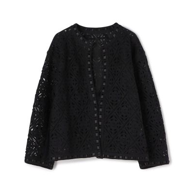 サークルモチーフエンブロイダリー クルーネックジャケット | maison