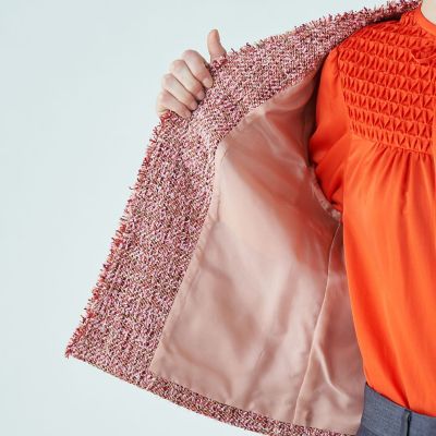 トゥモローランド　ボールジィ　スラリットヤーンツイード Vカラージャケット 楽天市場】【SALE／40%OFF】スラリットヤーンツイード Vカラー