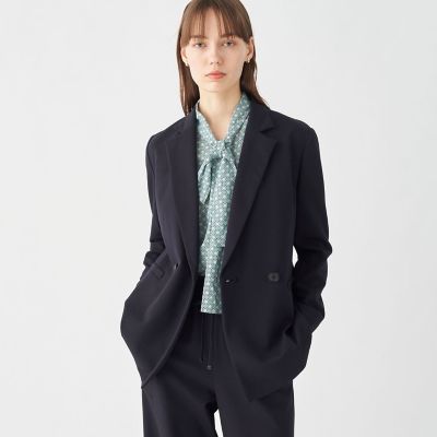 【メール便送料無料対応可】 ジャージーステッチ maison | ダブルブレストジャケット ジャケット・アウター