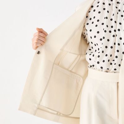 トゥモローランド　リネンレーヨンストレッチ ノーカラージャケット　パンツ リネンレーヨンストレッチ ノーカラージャケット