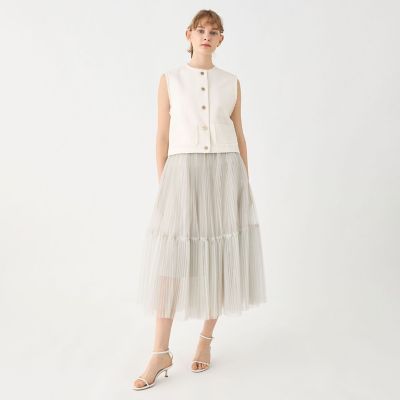 24SS【Ballsey】ライトスラブツイード ショートジレ ライトスラブツイード ショートジレ | maison TOMORROWLAND/メゾン