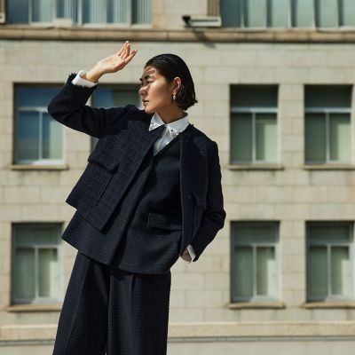 最終お値下げ！TOMORROWLAND ツイードジャケット ラメミックスツイード セミダブルクルージャケット | maison