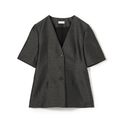 【送料無料】maison TOMORROWLAND/メゾン トゥモローランド グロッシースラブ ハーフスリーブジャケット 17チャコールグレー コート・ジャケット【三越伊勢丹/公式】