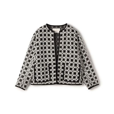 ＜maison TOMORROWLAND＞フラッフィーヤーンエンブロイダリー　クルーネックジャケット