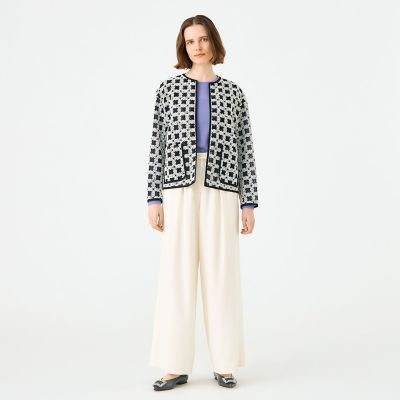 フラッフィーヤーンエンブロイダリー クルーネックジャケット | maison