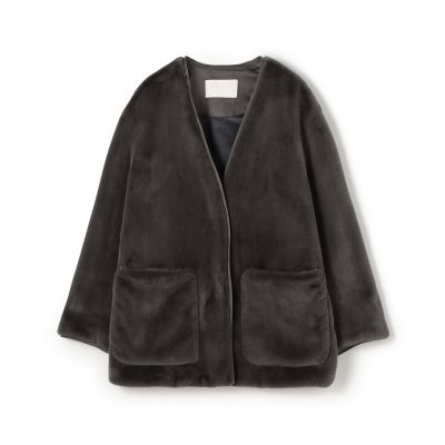 ノーカラーフェイクファージャケット フェイクファークロップドジャケット | ファッション通販サイト NUGU
