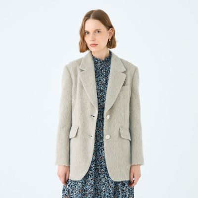 【最終値下げ・新品未使用】tomorrow land アルパカシャギージャケット ウールアルパカシャギー ダブルブレストコート （その他アウター