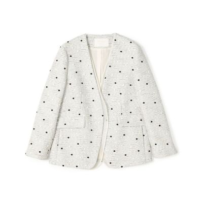 ＜maison TOMORROWLAND＞ラッピングツイード　Ｖカラージャケット