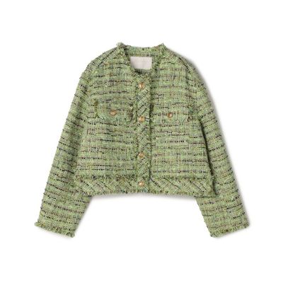 ＜maison TOMORROWLAND＞プレリーツイード　クロップドクルージャケット