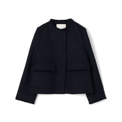 ＜maison TOMORROWLAND＞【送料無料】ラメブッチャーツイード　セミダブルクルーネックジャケット