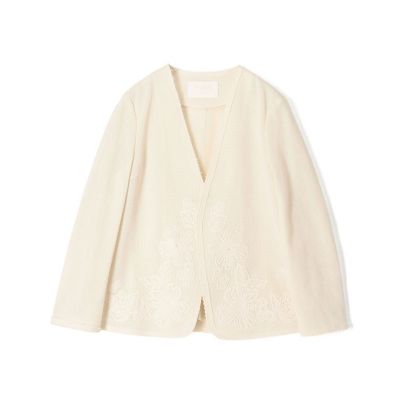 ＜maison TOMORROWLAND＞【送料無料】フラワーメッシュエンブロイダリー　Ｖカラージャケット