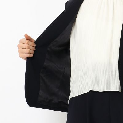 【美品】　トゥモローランド　トリアセテートポリエステル ノーカラージャケット トリアセテートポリエステル ノーカラージャケット | maison