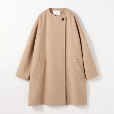 新品✨ダブルフェイスノーカラーコート　春秋物 コート レディース 冬 アウター きれいめ 春秋(M〜L)モッサ風