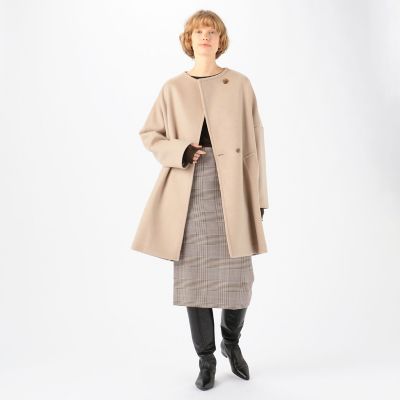 シャルムダブルフェイス ノーカラーコート | maison
