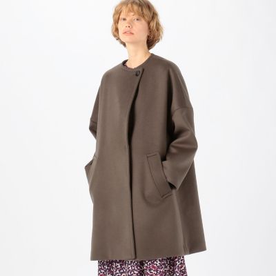Deuxieme Classe ダブルフェイスノーカラーコート 6万1600円 ダブルフェイスニット・ノーカラーコート/40代50代からの